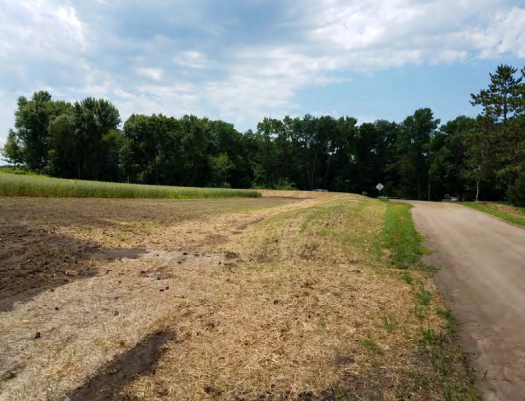 View of work completed to control erosion and water runoff at Horseshoe Lake.